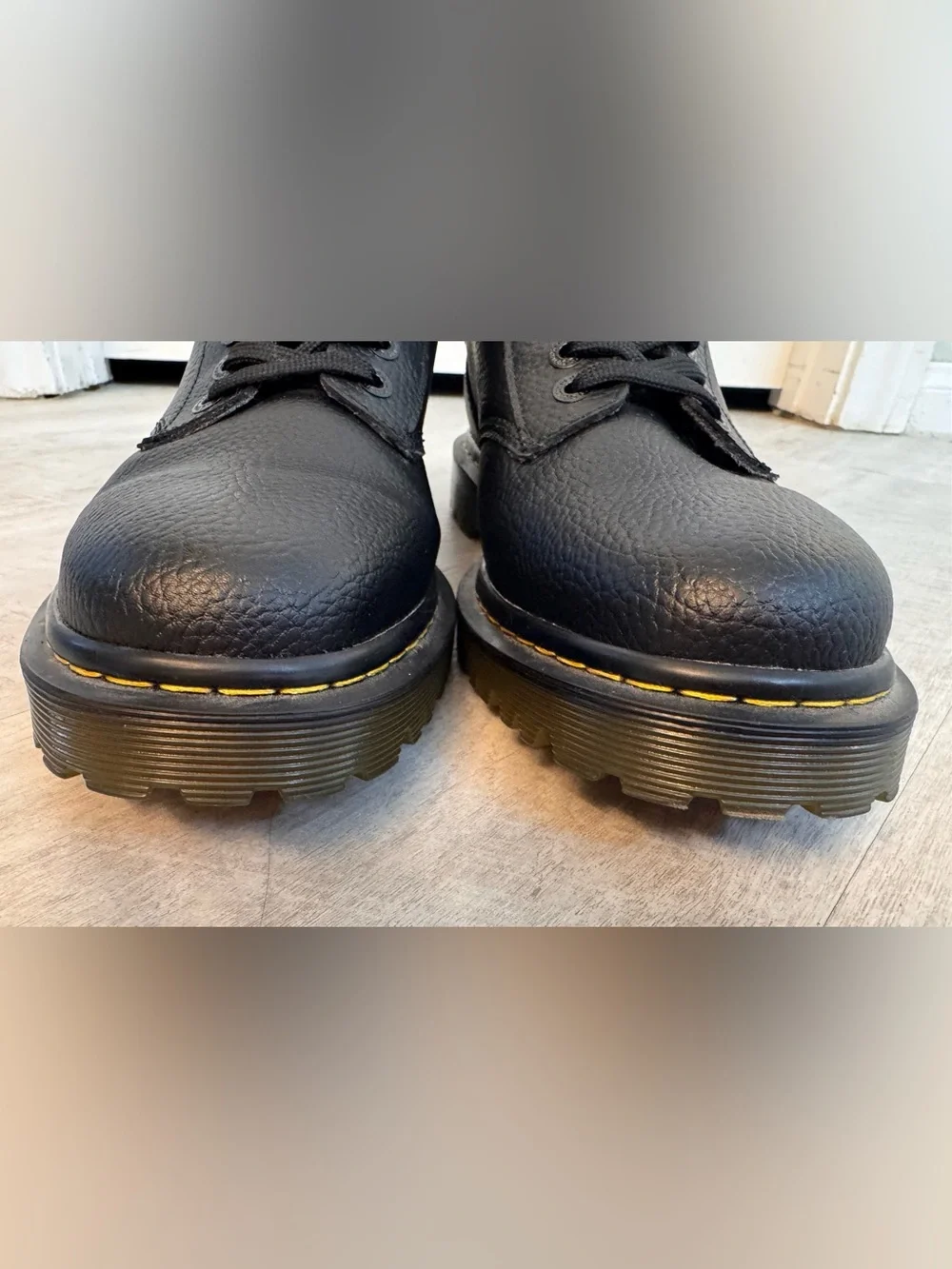 Men’s Dr. Martens Leather Harrisfield Boots, Black, Size UK 10, US 11